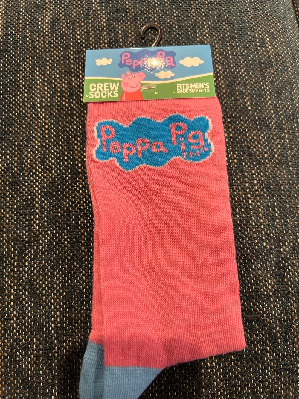 Peppa Pig Pink Crew Socks with Blue Accent